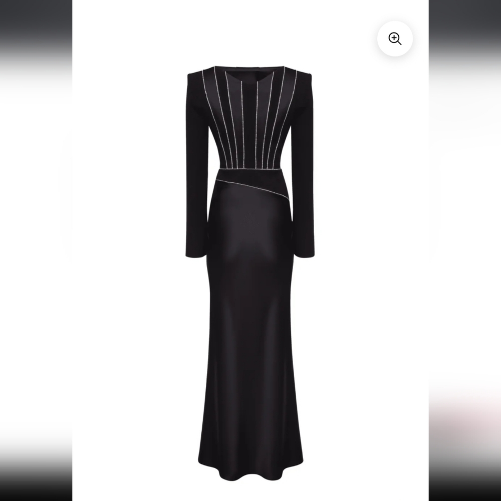 Sophisticated Black Long Sleeve Gown